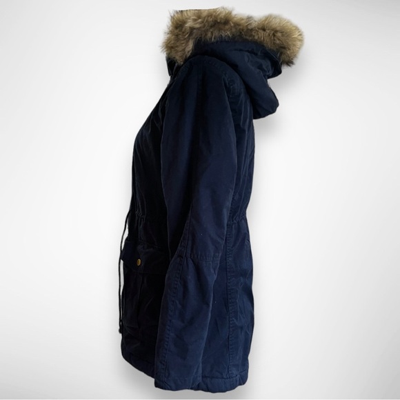 GAP Women’s Navy Anorak Sherpa Lined Utility Jacket Medium |‎ EUC - Picture 6 of 10